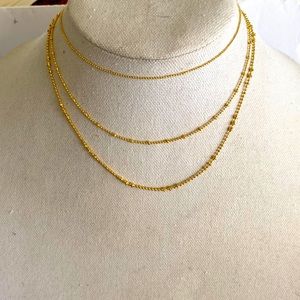 Gorjana 18k gold 3 layer chain choker with extender lobster claw brand new
